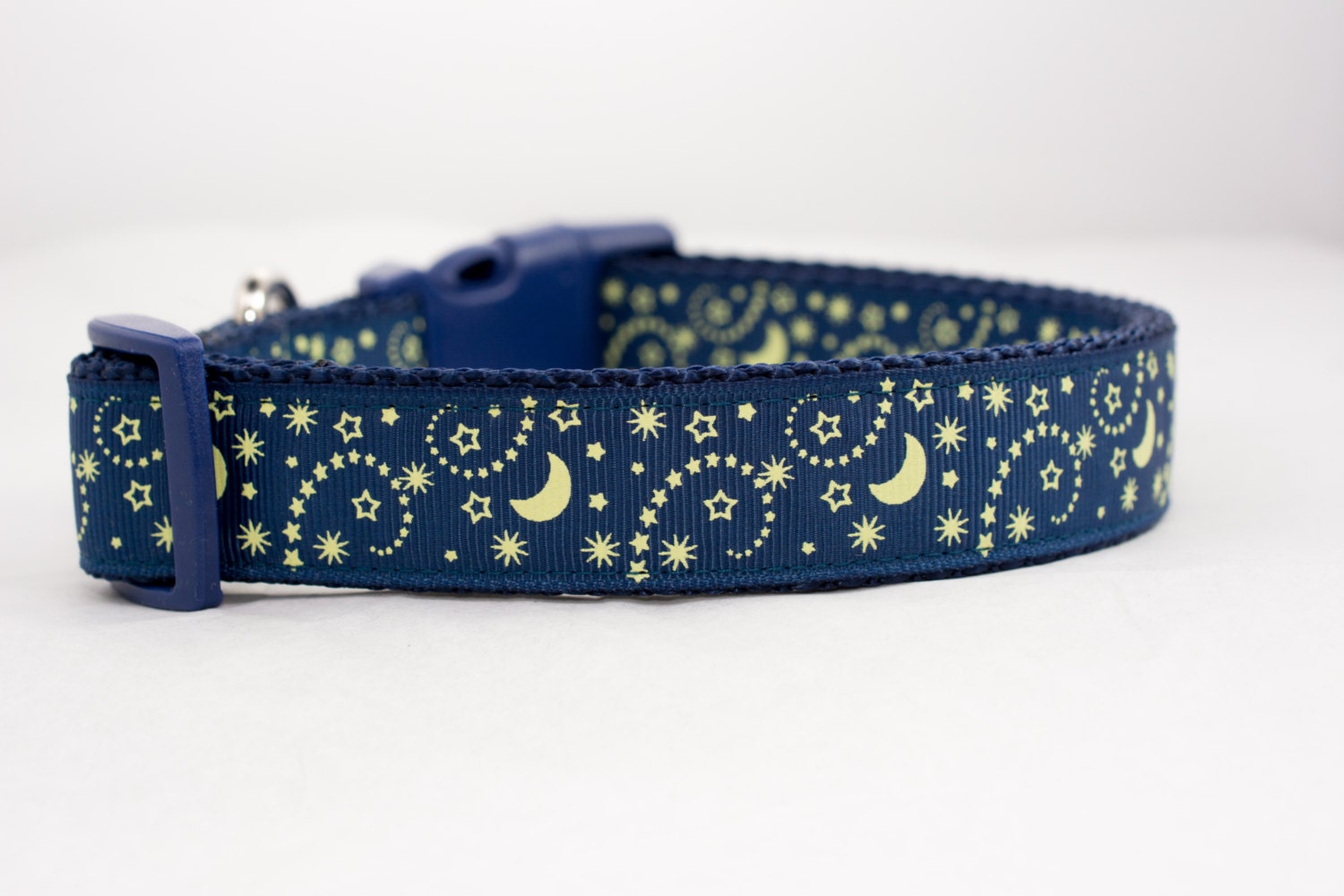 Moon Dog Collar
 Glow Moon and Stars Dog Collar 3 4 or 1 inch by Apolloscloset