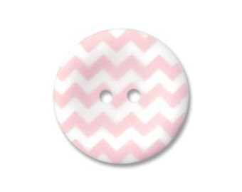 Riley Blake Sew Together buttons - Matte chevron in Baby Pink - 4pack