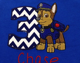 Paw Patrol Birthday Shirt, Chase