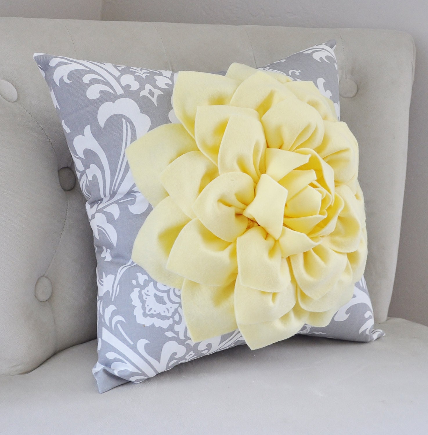 Pillow Covers Yellow Flower Damask Pillows Yellow
