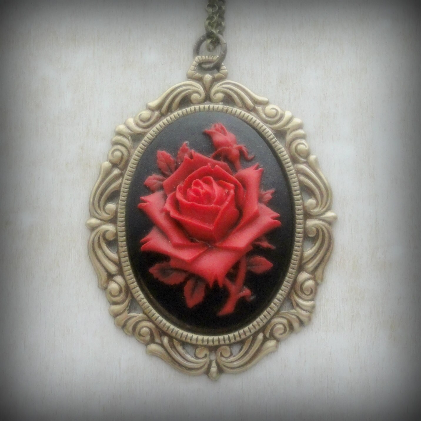 Gothic Wedding Cameo Necklace Gothic Red Cameo Jewelry Gothic