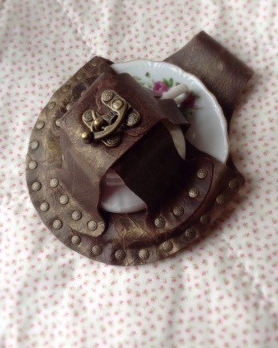 Steampunk Tea Cup Leather Holster Tea Dueling Holder