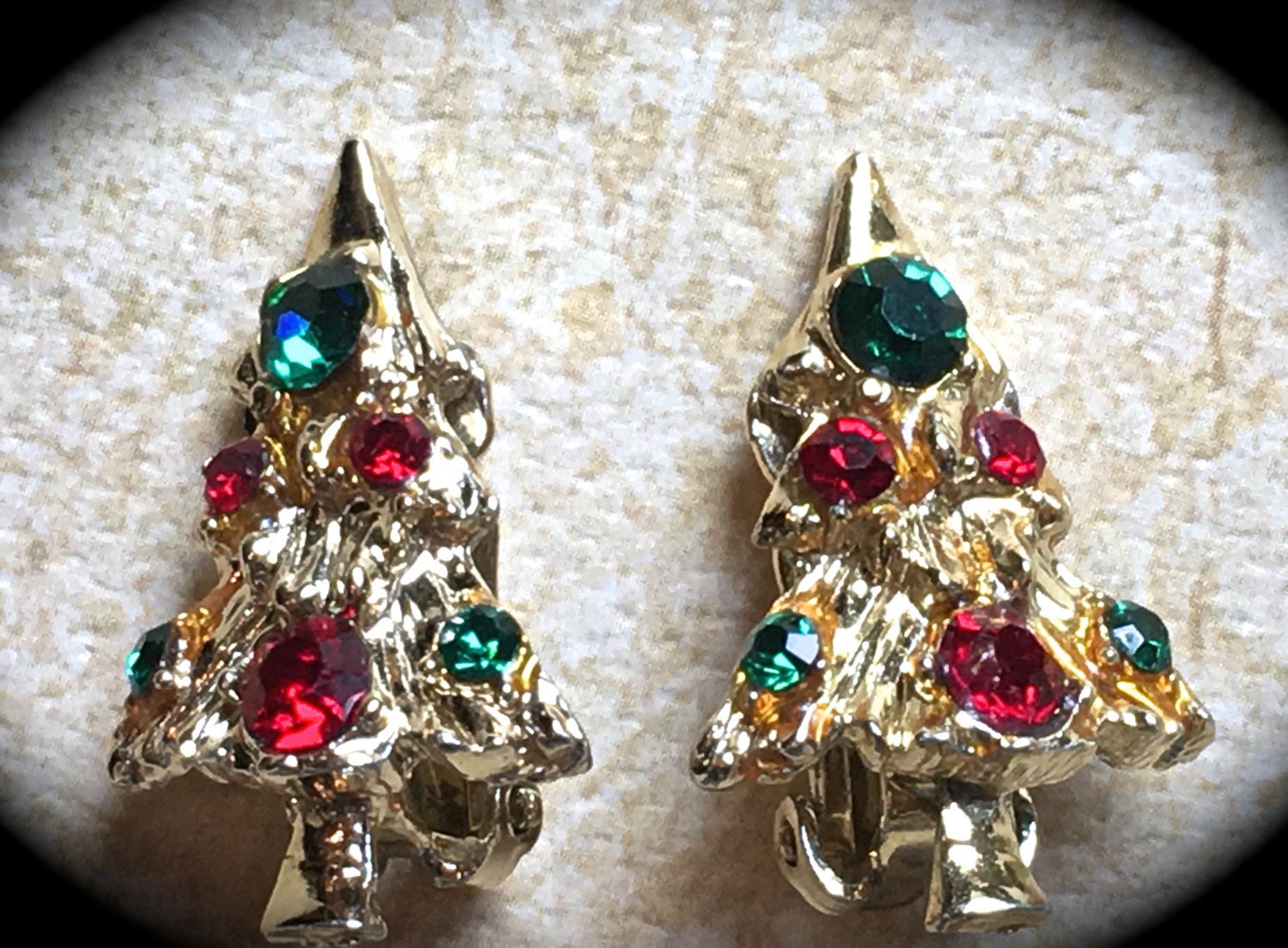 Christmas Tree Earrings Tree Earrings Vintage Christmas Tree