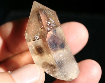 Citrine Quartz Double Terminated Crystal Point with Smokey Spots