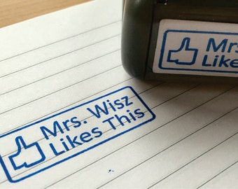 Facebook Like Stamp - Custom Teacher Facebook Like Button Rubber Stamp - Custom Teacher Gift - Custom Self-inking Facebook Rubber Stamp