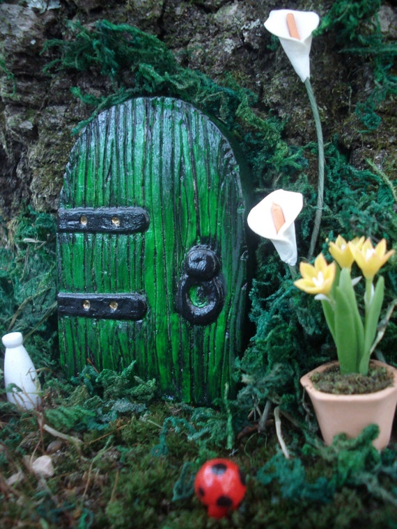 Enchanted fairy Door Set small Fairy Door by FairybehindtheDoor