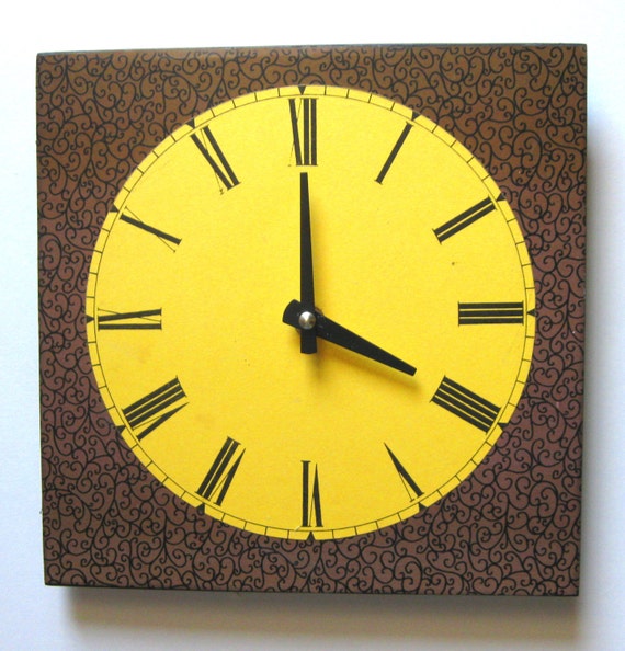 Wall clock. Modern clock. Funky and fun clock. by paperannie