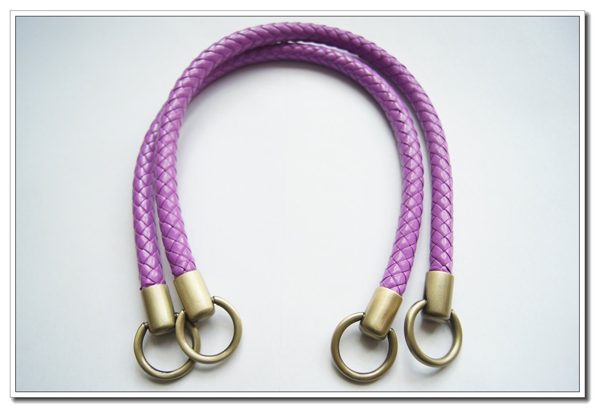 a pair of purple PU leather handbag handle purse handles bag handles 3 colors stopper available ...