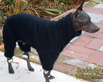 Malden Mills 300 weight Sweater Fleece Winter Body Suit for Italian Greyhounds, American Hairless, and all small dogs.