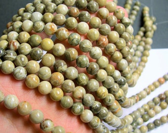 Fossilized Coral - 8mm beads - full strand - 48 pcs - A Quality - RFG764