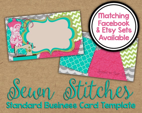 Sewn Stitches Business Card 2 Sided Sewing Business Card