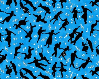 Blank Quilting Rock Around The Clock fabric - 1 yard
