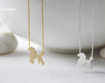 Poodle Necklace in Silver/ Gold. Cute Necklace. Puppy. Layering Necklace. Collarbone Necklace. Sweet 16. Gift For Her (PNL-115)