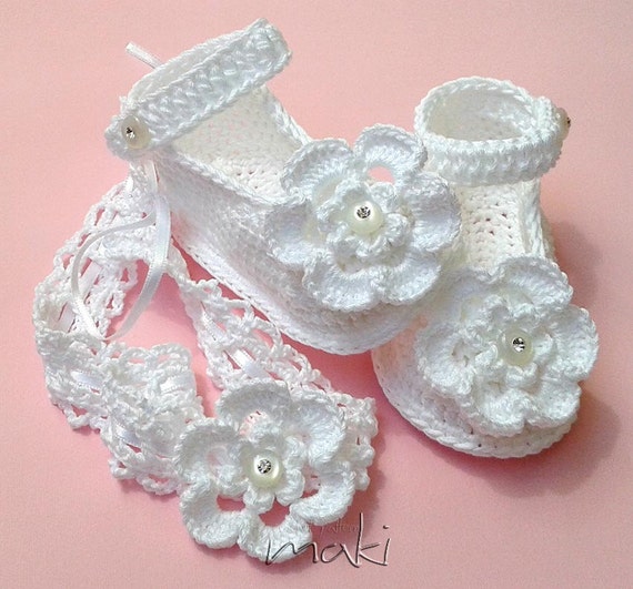 card template free baby dress by with PURE booties MakiCrochet baby headband Crochet WHITE