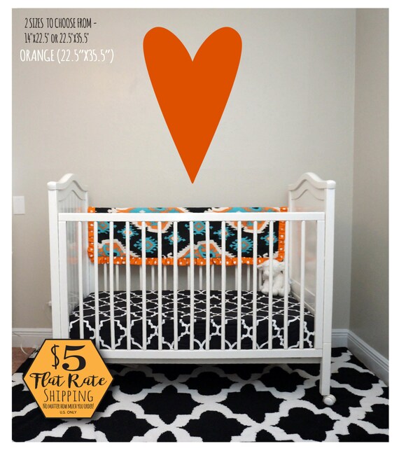 BIG HEART Wall Decal / heart decal gold heart wall by WallGlitz