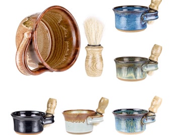 Wheel Thrown Pottery Shaving Mug / shaving cup / shave set / shave mug / shaving bowl / shaving scuttle / shaving set/ MADE TO ORDER-4 weeks