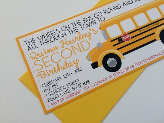 School Bus Invitations 8