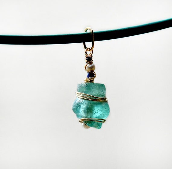 Roman Glass Jewelry Israeli Jewelry Made in Israel Gold Filled