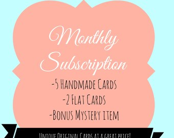 Monthly Card Subscription Unique Handmade Cards and Paper Goods