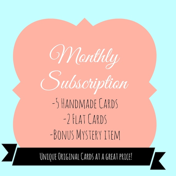 Monthly Card Subscription Unique Handmade Cards and Paper
