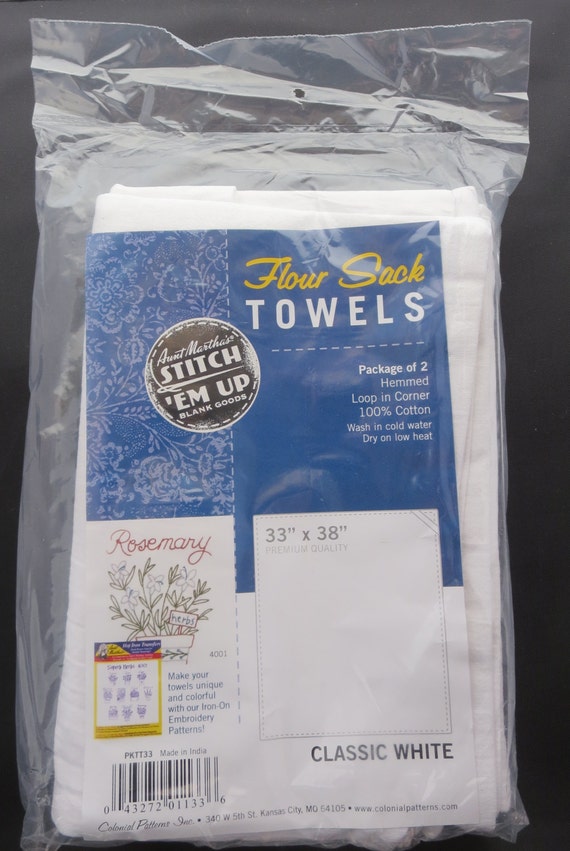 Flour Sack Dish Towel 33x38 2ct PKTT33 Aunt Martha