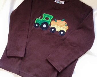Tractor with Pumpkins Dressy Bubble Long