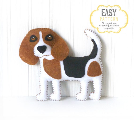 beagle sewing pattern dog hand sewing pattern felt beagle
