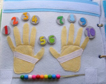Counting To Ten Quiet Book Page / Quiet Book / Quiet Activity Book / Birthday Gift For Toddler / Learning Book / Childrens Book / Felt Book
