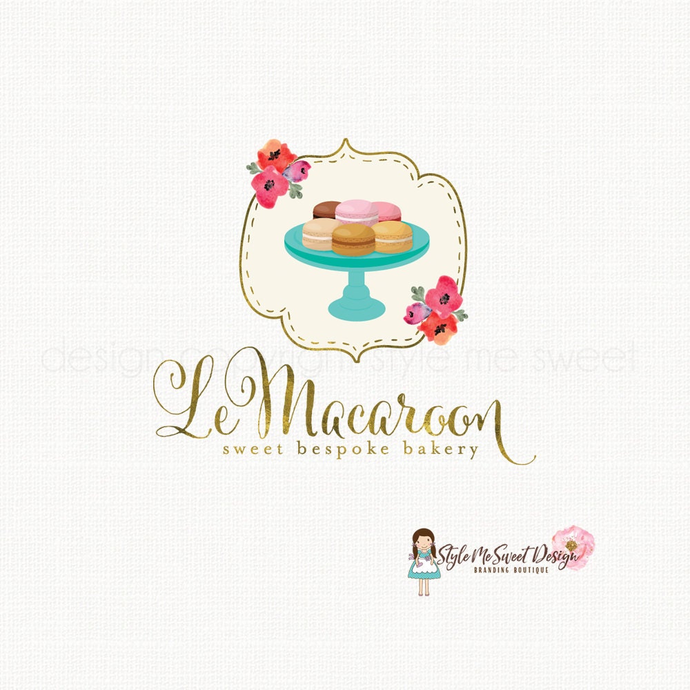 macaroon logo bakery logo bakers logo by stylemesweetdesign