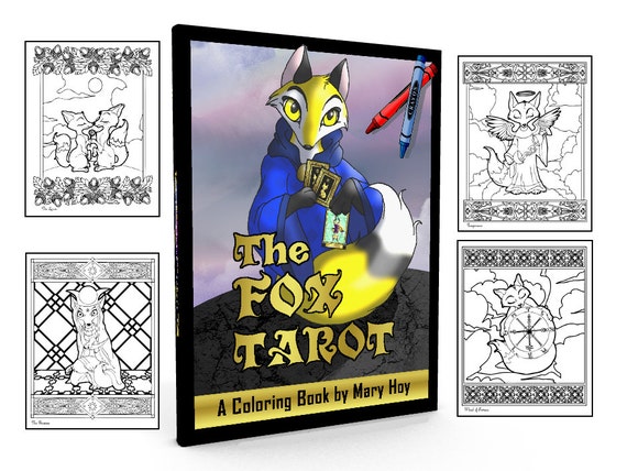 Download The Fox Tarot Original Adult Coloring Book 23 Pages Including