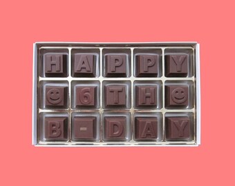 6th Birthday Gift for 6 Years Old Girl Boy Gift for Kids Unique Birthday Party Favors Box Cute Idea Happy 6th B Day Milk Chocolate Message
