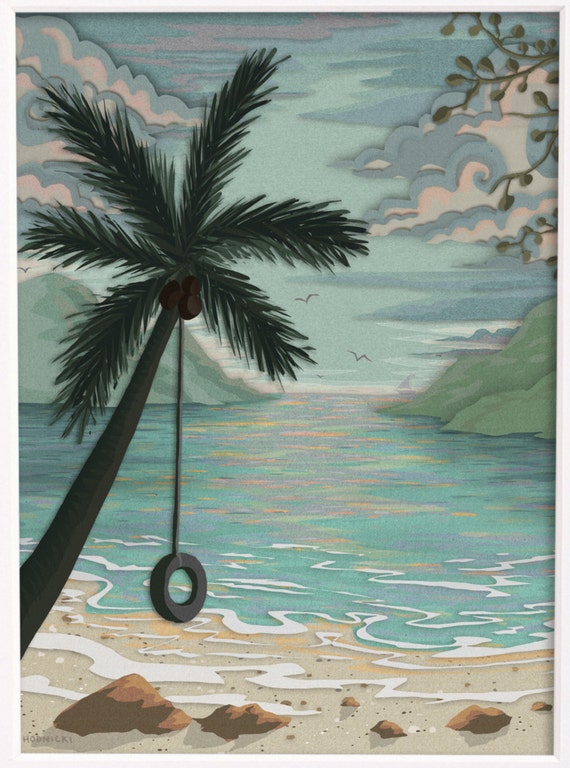 Tire Swing Island art print St. John USVI Virgin Islands