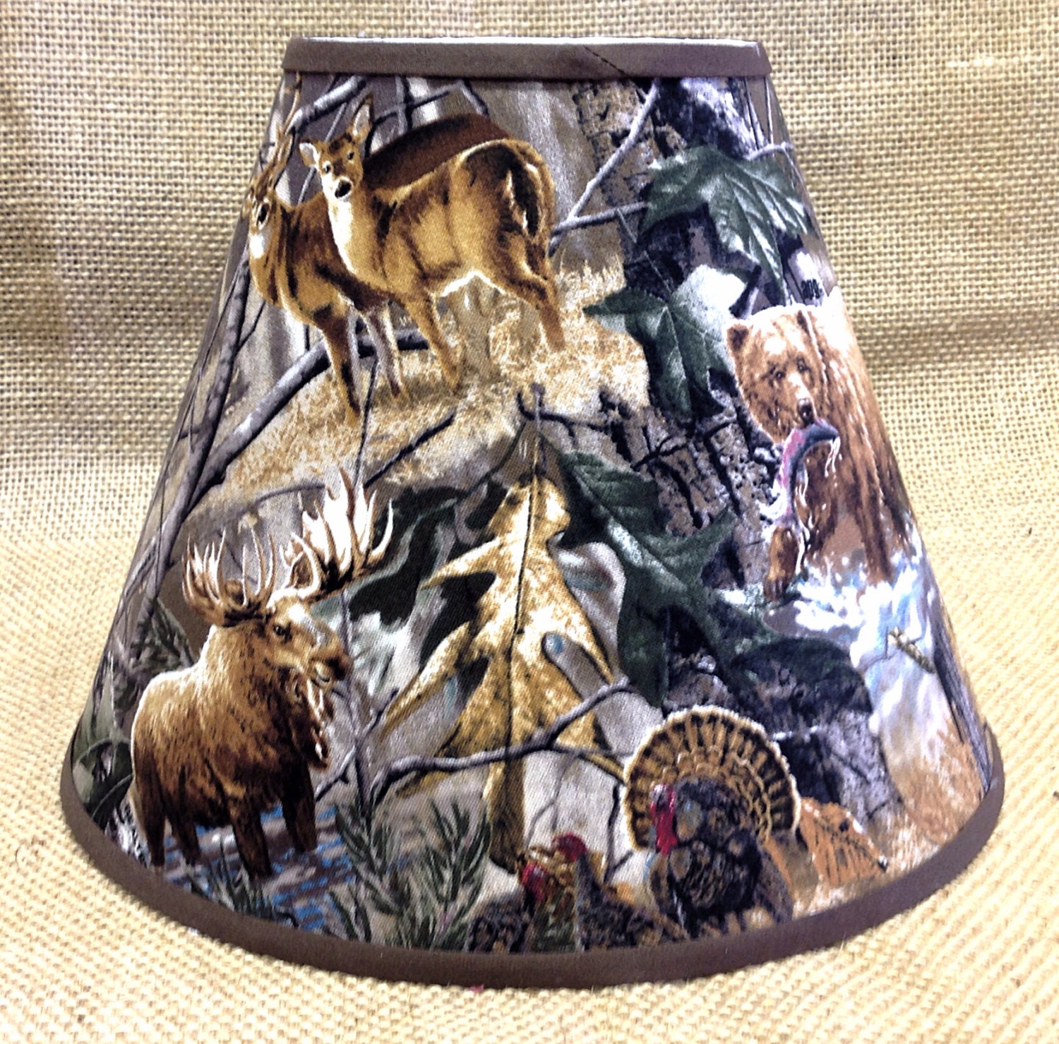 Woods Camo Deer Bear Lamp Shade