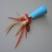Catnip Cat Toy Bright Blue Party Hat with Orange Feathers