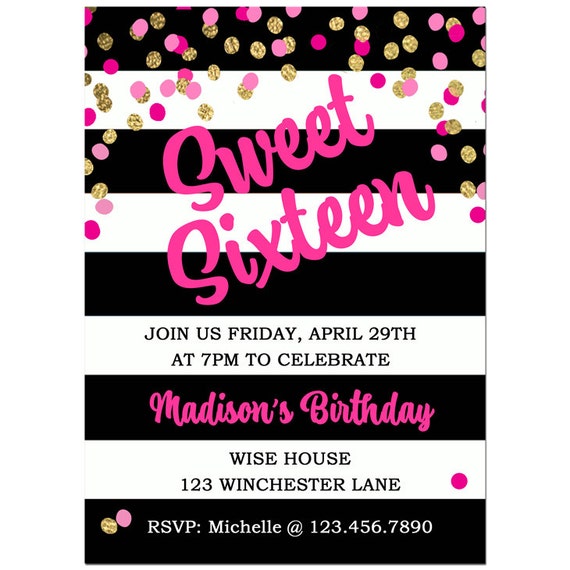 Free Printable Sweet 16 Invitation Templates 8