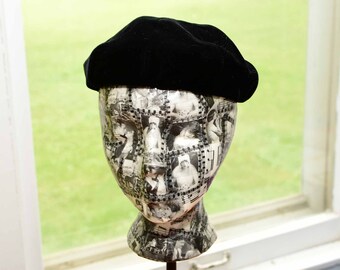 1960's Woman's Black Hat Tam