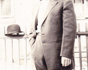 Old Photograph Postcard Young Man in Suit Vintage Photo Paper Ephemera Snapshot Photo Collectibles