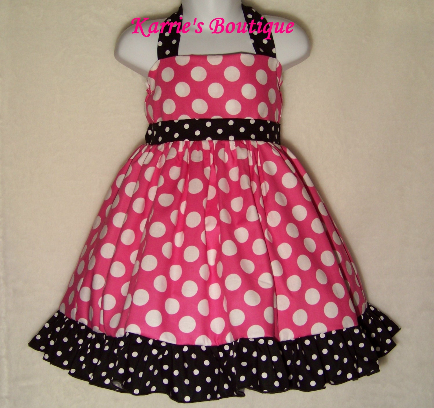 Minnie Mouse/ Halter Dress/ Pink Polka Dots / Disney/ Disney