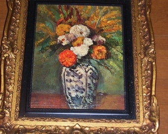 Picture of Flowers in ornate Gold Plastic Frame