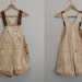 Distressed Bib Overalls Boyfriend Cut off Grunge Shortalls Short bibs Waist 36