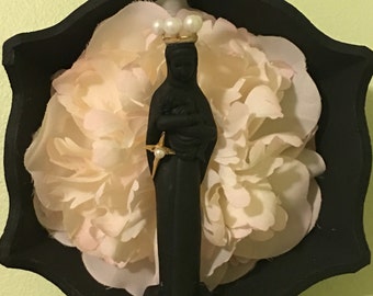 Virgin Mary Shrine floral Mary Altar assemblage mixed media art nicho Virgin Mary altar