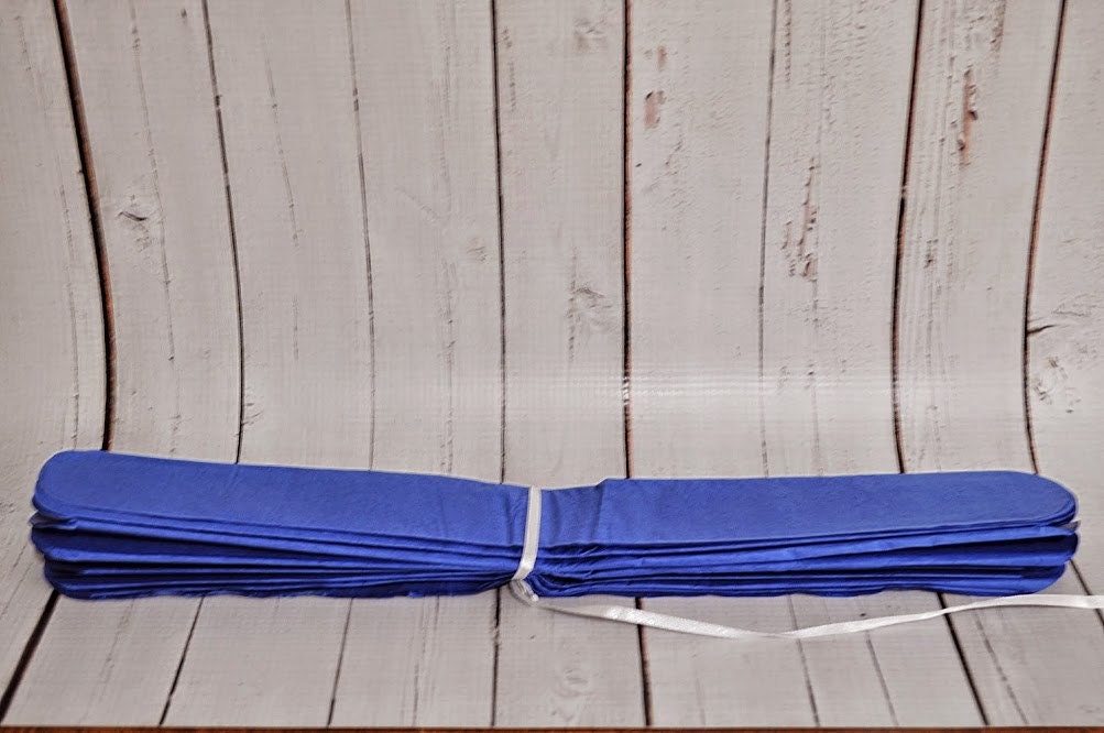 15 Blue Tissue Pom Poms Set of 8