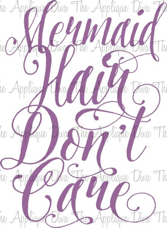 Mermaid Hair Don't Care SVG/DXF cutting file