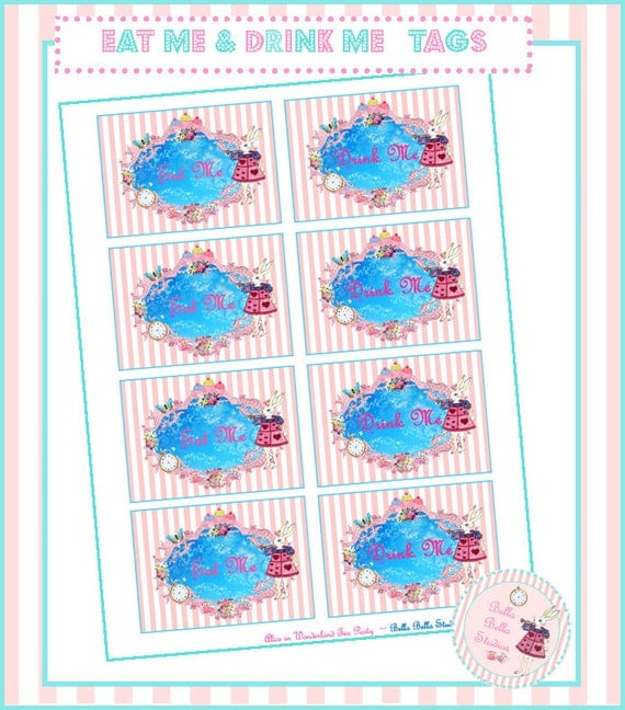 ALICE in WONDERLAND TAGS ~ Printable Instant Download Il_570xn