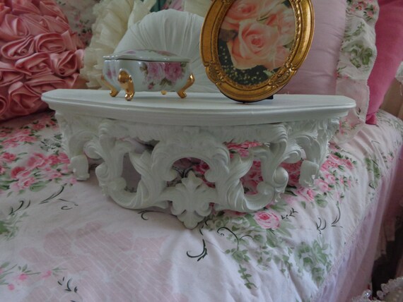 xl white shabby chic farmhouse style ornate wall shelf or xl white shabby chic farmhouse style ornate wall shelf or