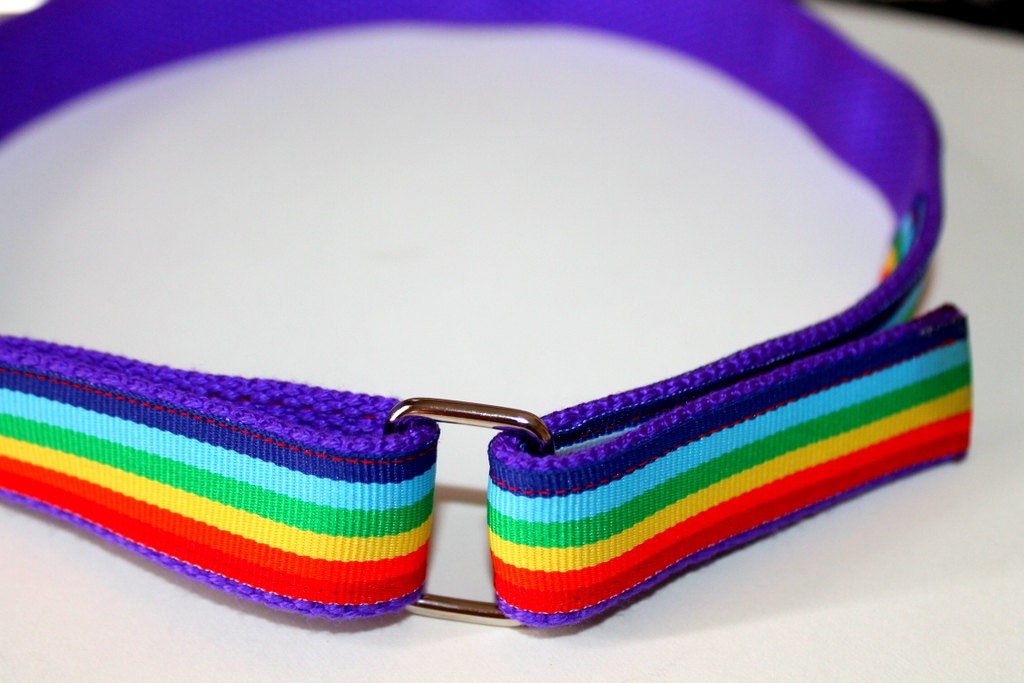 Rainbow Velcro Belt Purple Rainbow Belt Kids Velcro by cinchbelts