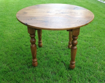 The Dubliner Farm Table - Handmade Round Wooden Pub Style Table made with Reclaimed Wood by Arcadian Cottage