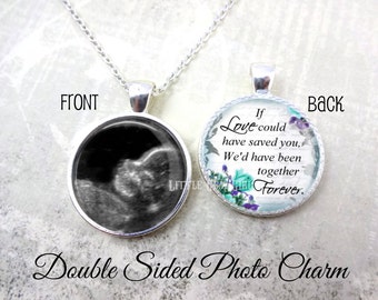 Personalized Memorial Necklace - Miscarriage Necklace - Double Sided Custom Picture Necklace - Infant Loss Jewelry Loss of a Child Necklace