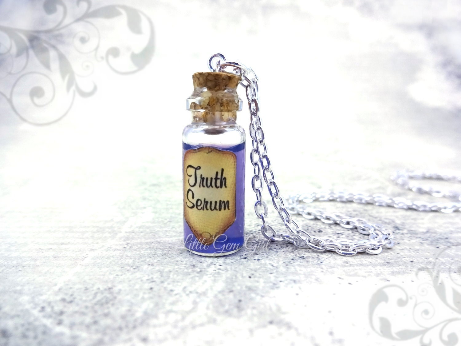 Truth Serum Magic Potion Bottle Necklace Mini Vial Charm