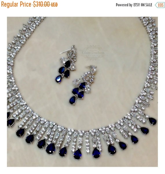 Wedding jewelry, bridesmaid necklace earrings, Regal crystal bridal ...